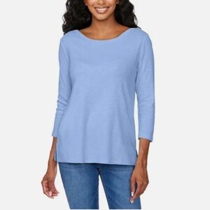 🌸2/$15🌸 Kirkland Signature 3/4 Length Cotton Tee Blue Medium
